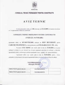 Consiliului Tehnic Permanent pentru Constructii – Telephone Cables