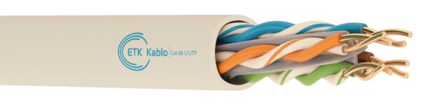 CAT 6A U/UTP PVC Ethernet cable – 10 Gbps capable, up to 500 MHz bandwidth, PVC jacket for indoor structured cabling – ETK Kablo
