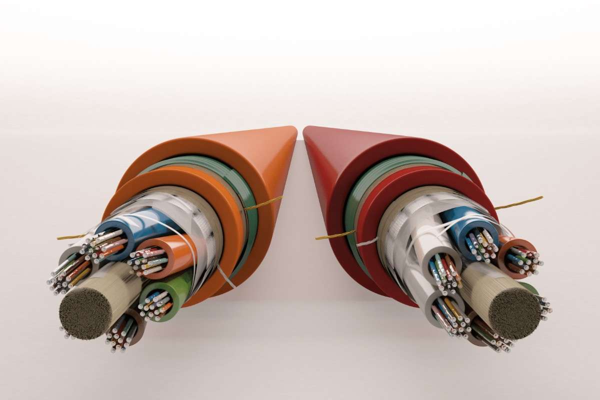 estrutura de cabo de fibra óptica com núcleo, revestimento, blindagem e capa exterior – ETK Kablo