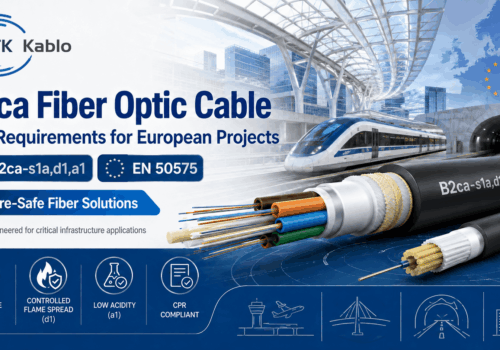 ETK Kablo B2ca-s1a,d1,a1 fiber optic cable for CPR compliant railway, tunnel, airport and critical infrastructure projects in Europe