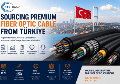 ETK Kablo premium fiber optic cables manufactured in Turkey for telecom, data center and infrastructure projects worldwide