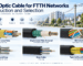 FTTH fiber optic cable infographic showing multi loose tube, single loose tube armored, microduct, aerial drop, drop and tight-buffered indoor cable constructions for feeder, distribution and home connection networks.