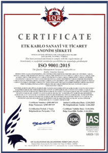 ISO 9001 (ETK Kablo) (tr-TR) (en-US)
