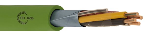 EIB-Y(St)Y bus kablo – ekranlı PVC yeşil kılıflı KNX/EIB bina otomasyon kablosu, 2x2x0,8 mm, Al/PET folyo ekran – ETK Kablo
