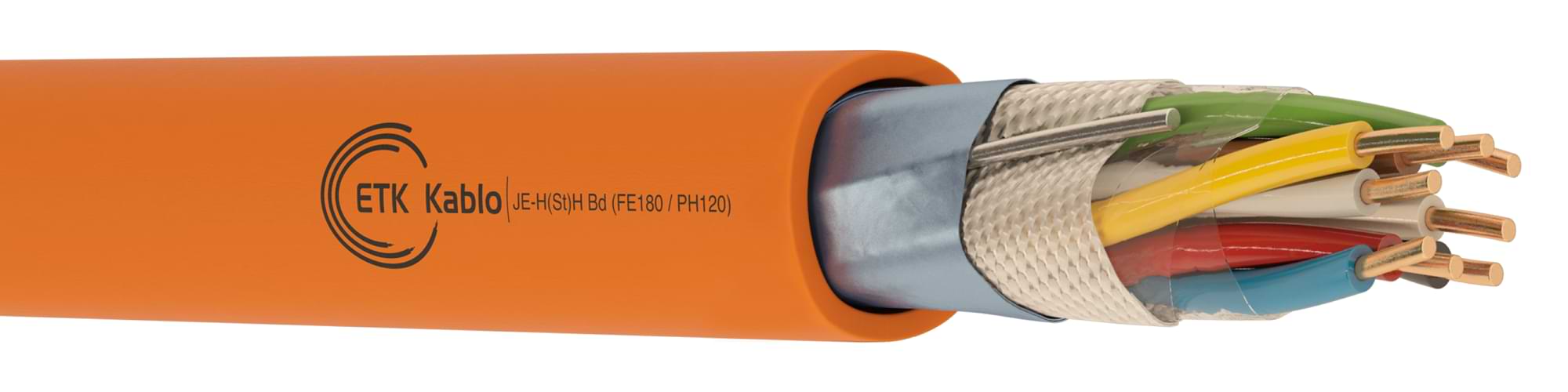 JE-H(St)H Bd FE180 PH120 Yangına Dayanıklı Kablo | ETK Kablo JE-H(St)H Bd FE180 PH120 yangına dayanıklı kablo – halojensiz LSZH, alev geciktirici, 120 dakikaya kadar devre bütünlüğü – ETK Kablo