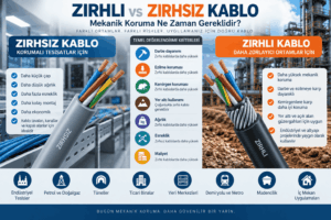 Zırhlı ve zırhsız kablo farkı: mekanik koruma, ağırlık, esneklik ve kullanım alanlarının karşılaştırması