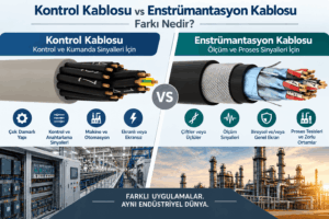 Kontrol ve enstrümantasyon kablosu farkları; multicore kontrol kablosu, pair ve triad enstrümantasyon kablosu, genel ekran ve PiMF TiMF yapıları