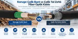 Koruge çelik bant SWA fiber optik kablo karşılaştırması; ezilme, çekme, kemirgen koruması, çap, ağırlık ve yeraltı kullanım farkları